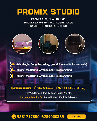 Flyer Design for Music Studio course flyer design graphic design music studio