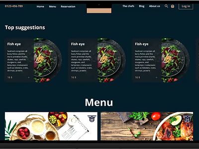 Restaurant web design figma fish nightmood restaurant sea foods ui uiux ux web design