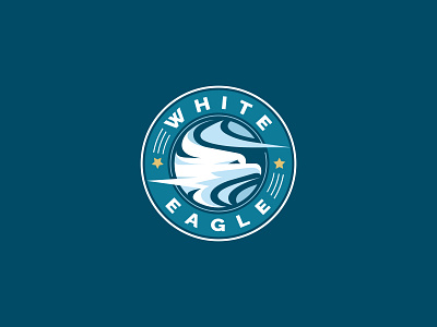 White Eagle Logo - Badge Logo animal logo badge logo bird logo branding circle logo dainogo eagle logo logo logo design symbol white eagle