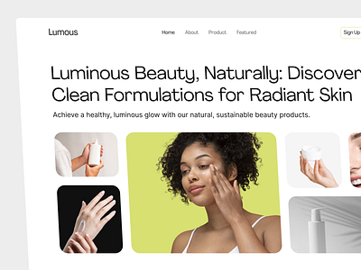 Lumous - Skincare Commerce Hero Section appdesign graphic design ui uiux userexperience