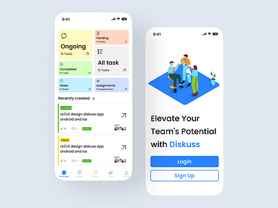 Diskuss: The Ultimate Task Management App app design dashboard design minimal design mobile app ui productivity app project management task management app team collaboration uiux design workflow management