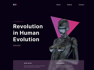 Landing page, AI, robotics 🔥 design landingpage ui uxui