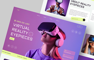 Virtual Reality Design landing neon reality virtual virtual reality website