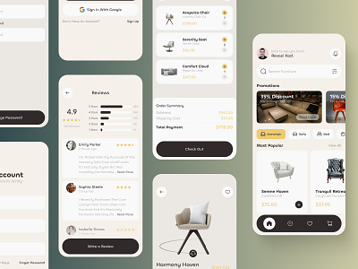 Furniture Mobile App app design furniture minimal mobile app ui ux