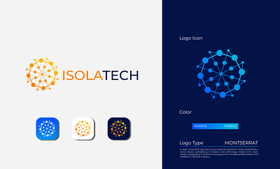 ISOLATECH Logo app logo cryptologo graphic design minimal tech logo