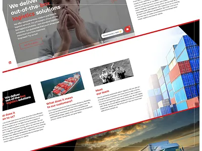 Box Logistics animation box branding custom digital horizontal logistic logistics logo merlo motion graphics out of the box red scroll studio ui ux website