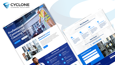 Landing Page Clyclone Cleaning Solutions adobe xd figma graphic design landing page responsive web ui uiux web design