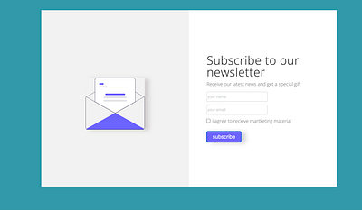 subscribe form web design.