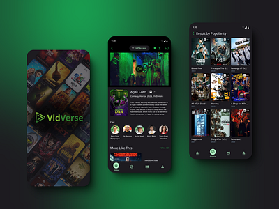 VidVerse - Video Streaming Mobile App app mobile mobileapp stream streaming ui uidesign uiux video videostream videostreaming