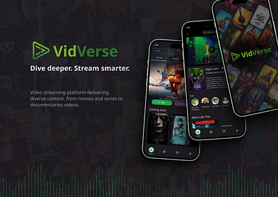 VidVerse - Video Streaming Mobile App app mobile mobileapp stream streaming ui uidesign uiux video videostream videostreaming
