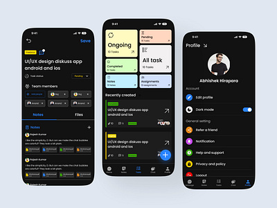 Diskuss Task Management App productivity app saas task management app task tracking app team collaboration tool ui workflow automation