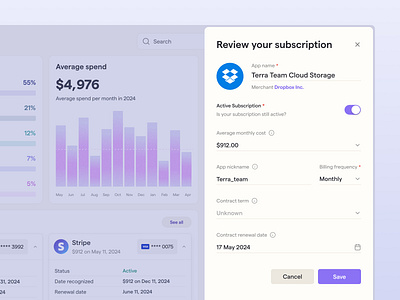 Corporate Subscription Manager SaaS/ Edit subscription crm dashboard management saas statistics subscriptions ui ux