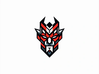 Geometric Devil Logo abstract branding demon design devil emblem evil geometric hell horns icon identity illustration lines logo lucifer mark sports symbol vector