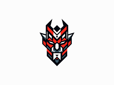 Geometric Devil Logo abstract branding demon design devil emblem evil geometric hell horns icon identity illustration lines logo lucifer mark sports symbol vector