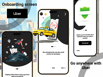 On-boarding screen for Uber Application animation uberonboardingscreen ui