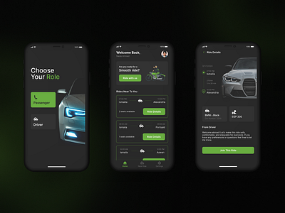 Car Sharing App design figma mobile app ui ux