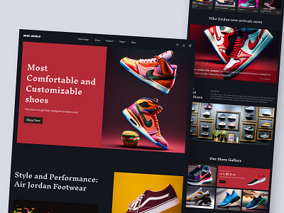 Nike Landing Page Concept agency branding design designsystem e commerce graphic design illustration landingpage logo nike landing page concept product shoe shoes e commerce website shoes store shoes website design ui sneakers ui ux vector website