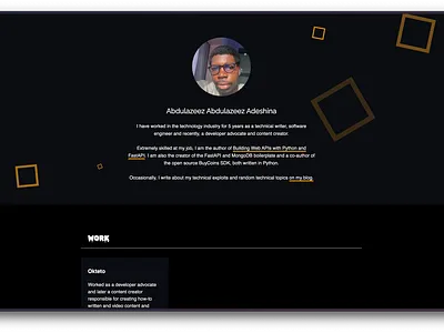 Portfolio Site for AbdulAzeez design landing page portfolio ui web web design