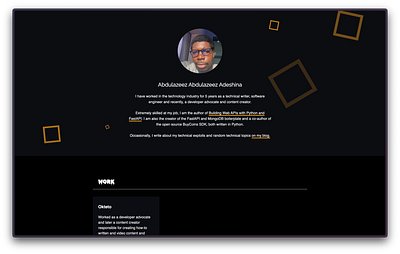 Portfolio Site for AbdulAzeez design landing page portfolio ui web web design