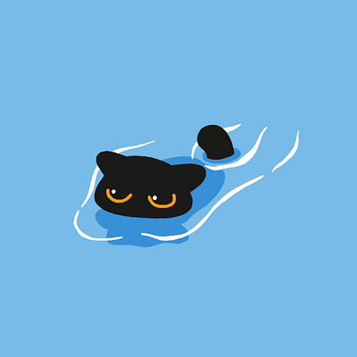 "Wet" cat 2d digital art