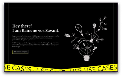 Kainene vos Savant - Redesign ai design landing page portfolio ui web web design