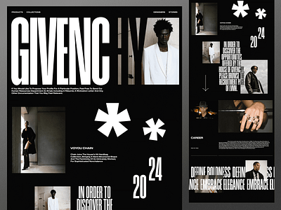 Givenchy - Luxury Fashion House Responsive Website Landing Page bold branding case study clean company profile dark website fashion landing page luxury minimalist design responsive responsive website ui ui design ux web design website website design website designer website layout