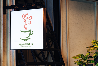Magnolia logo mockup flowers logo tea