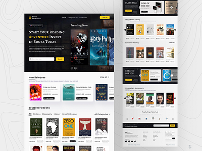 Bookstore Website Design book buy book store books bookstore landing page bookstore website branding clean design dark design ecommerce website landing page modern design ui ui design ux design website design white