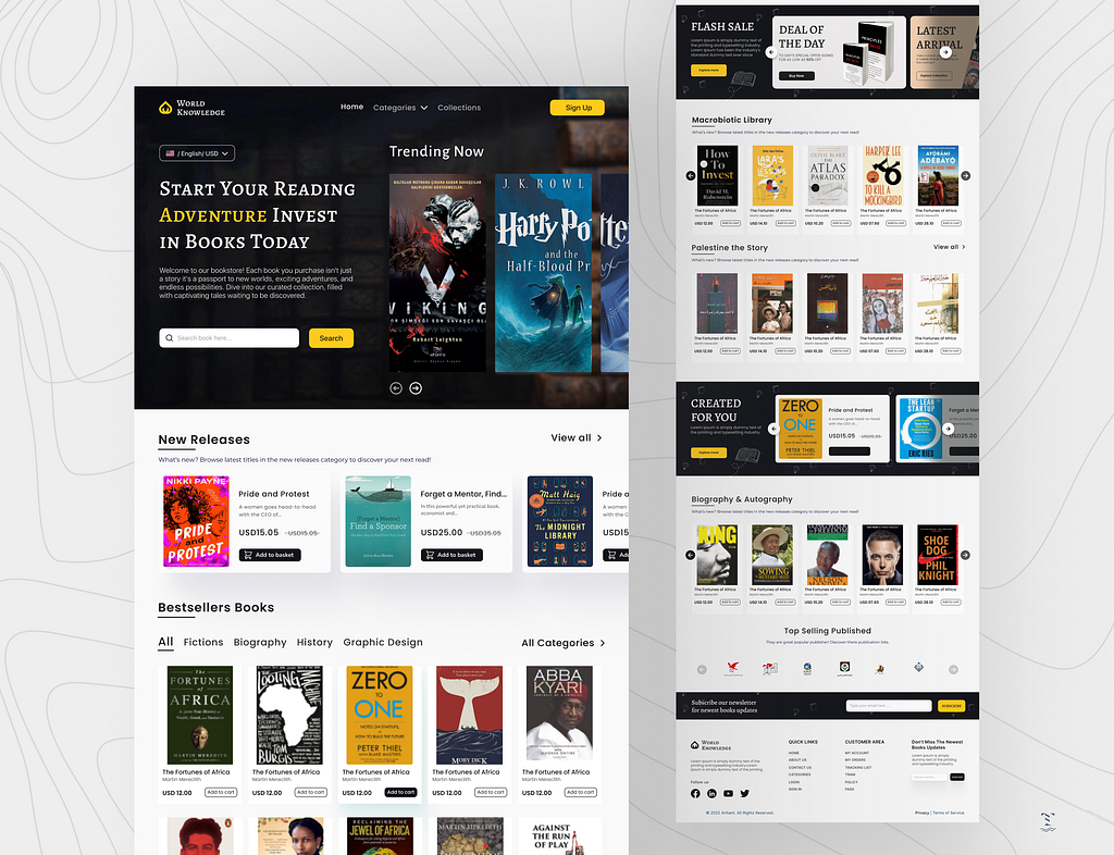 Bookstore Website Design by Tayyab Sajjad on Dribbble