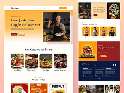 Food & Restaurant Website Landing Page branding chef chef restaurant design figma food food restaurant food landing page food website homepage landing page minimal landing page minimal website professional chef restaurant restaurant food restaurant landing page rkbabor ui