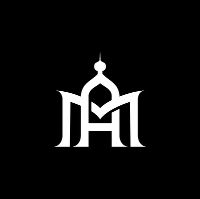 MH initial monogram for islamic logo Design