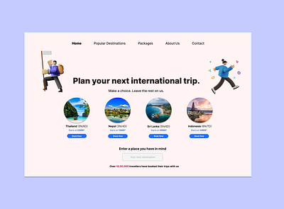 Travel Booking Website Landing Page figma landing page travel ui ux web