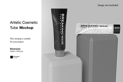 Artistic Cosmetic Tube Mockup moisturizer