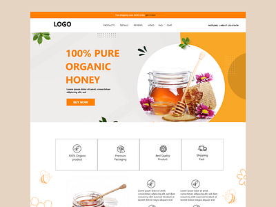 Organic Honey Product eCommerce Landing Page UI Design design landing page ui ux web design web page
