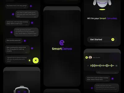 SmartConvo Mobile App UI Design app design figma mobile app design product design ui ui design uiux user experience user interface ux ux design