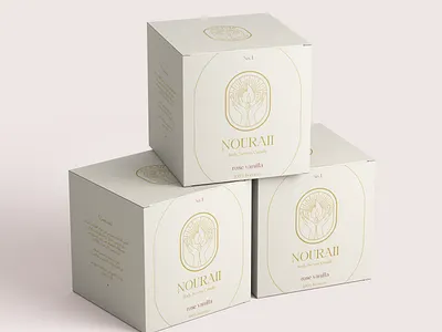 Nouraii Packaging Boxes beauty branding candle concept design feminine logo luxury packaging product