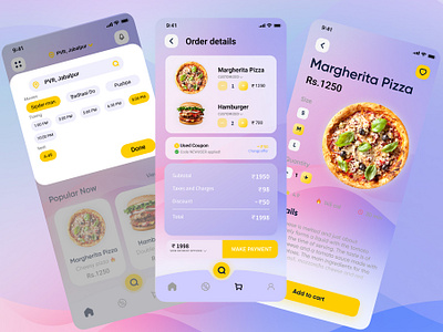 Application for pizza delivery (project) app appdesign branding design figma graphic design illustration logo maket ui