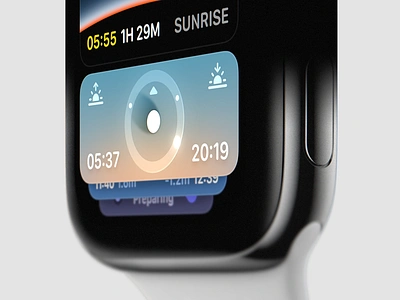 Smart Stack Concept 2 app apple applewatch application complication concept design mobile platform smart smartstack solar sunrise sunset ui watch watchface