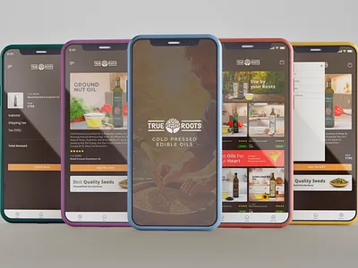Trueroots Oil Mobile App graphic design mobile ui ux