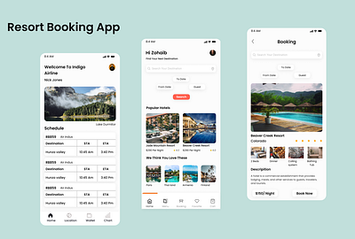 Resort Booking App mobile app ui user experience user interface ux web design