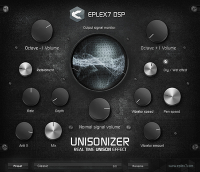 Eplex7 Unisonizer – real time unison effect plugin graphic design programming sound design sounds synthwave vst plugin