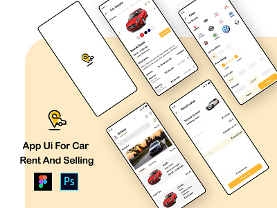 App ui for car rent and selling graphic design ui