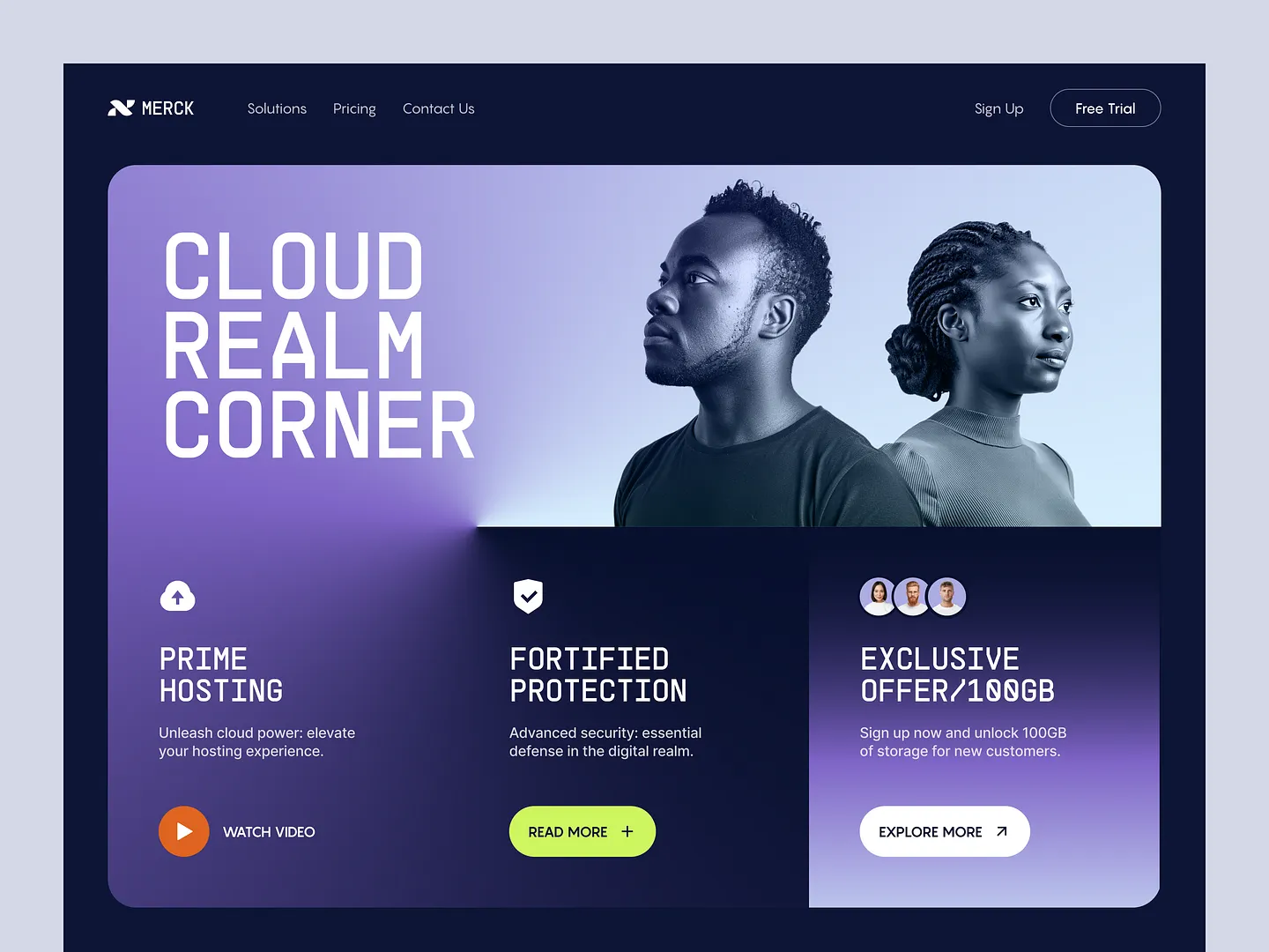 Innovative Typographic Website Design for Cloud Solutions