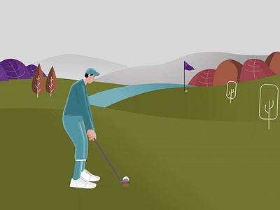 golfer man animation motion graphics