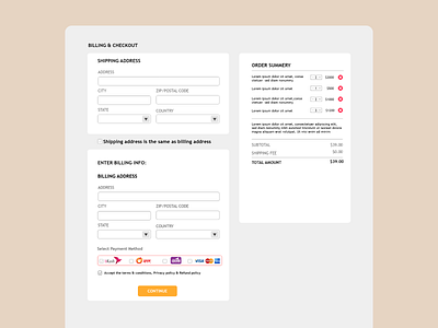 Easy checkout Page Interface design checkout page ui ux web design web page