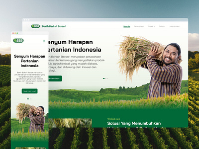 Benih Berkah Berseri Webiste agriculture company profile desktop figma landing mockup ui uiux ux visualdesign website