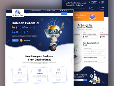 AI Nexus Hub Machine Learning Website Design 🤖 ai ai landing page design ai platform ai startup ai tool ai website design artificial intelligence crypto landing page learning machine machine learning website machine learning website design minimal design typography web design web3 website webpage