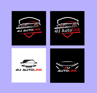 4U AutoLink Car Shop Logo 3d branding logo