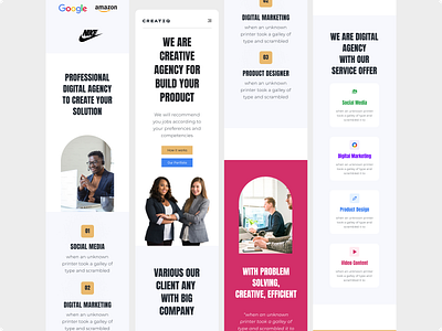 Creative Agency Mobile App Version creative agency digital marketing landing page mobile app product design ui ui design