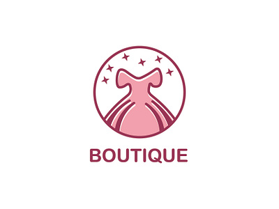 Fashion Boutique Logo Pink Dress app branding design graphic design illustration logo typography ui ux vector